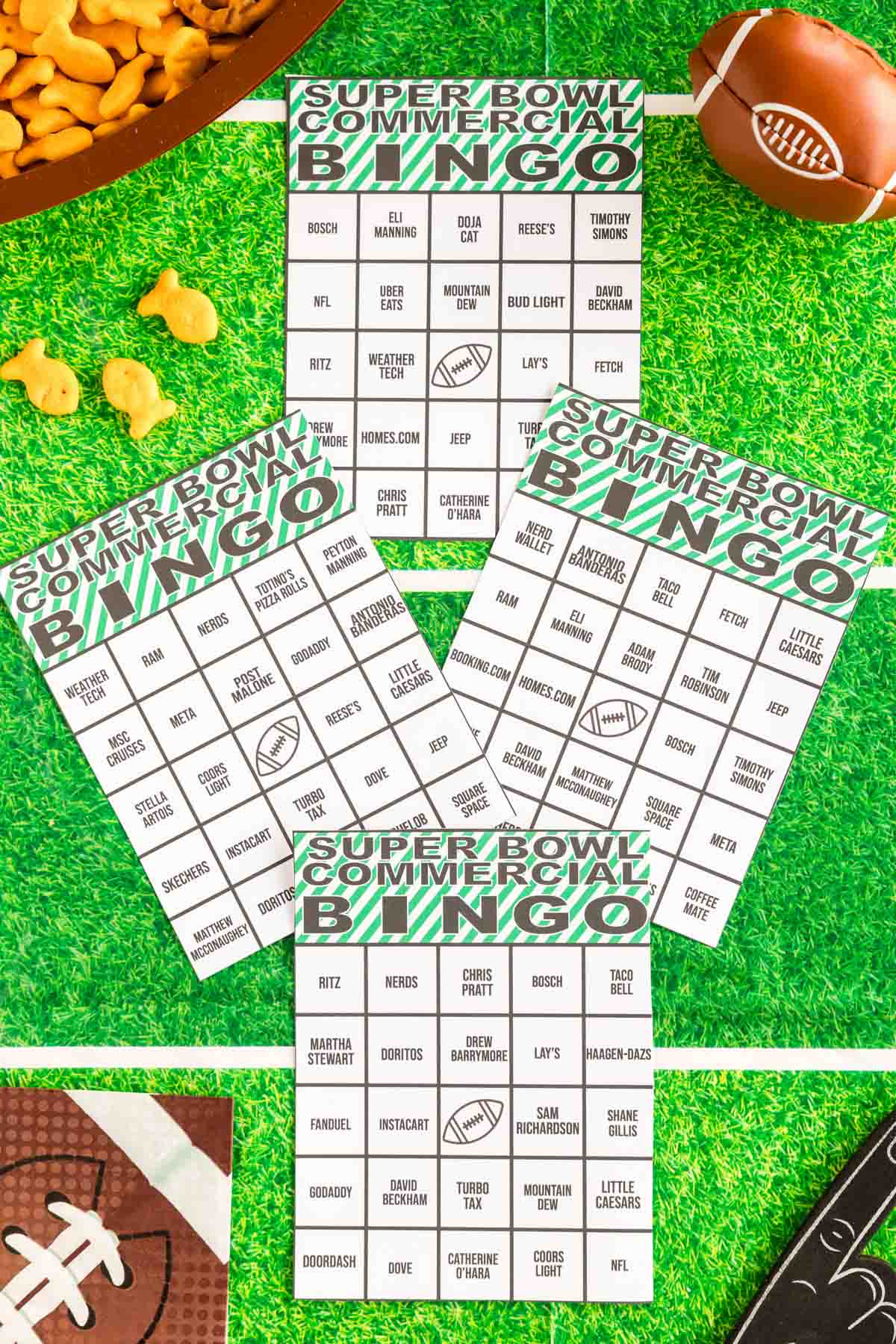 Free 2025 Super Bowl Commercial Bingo Cards - Play Party Plan in Free Superbowl Bingo Cards