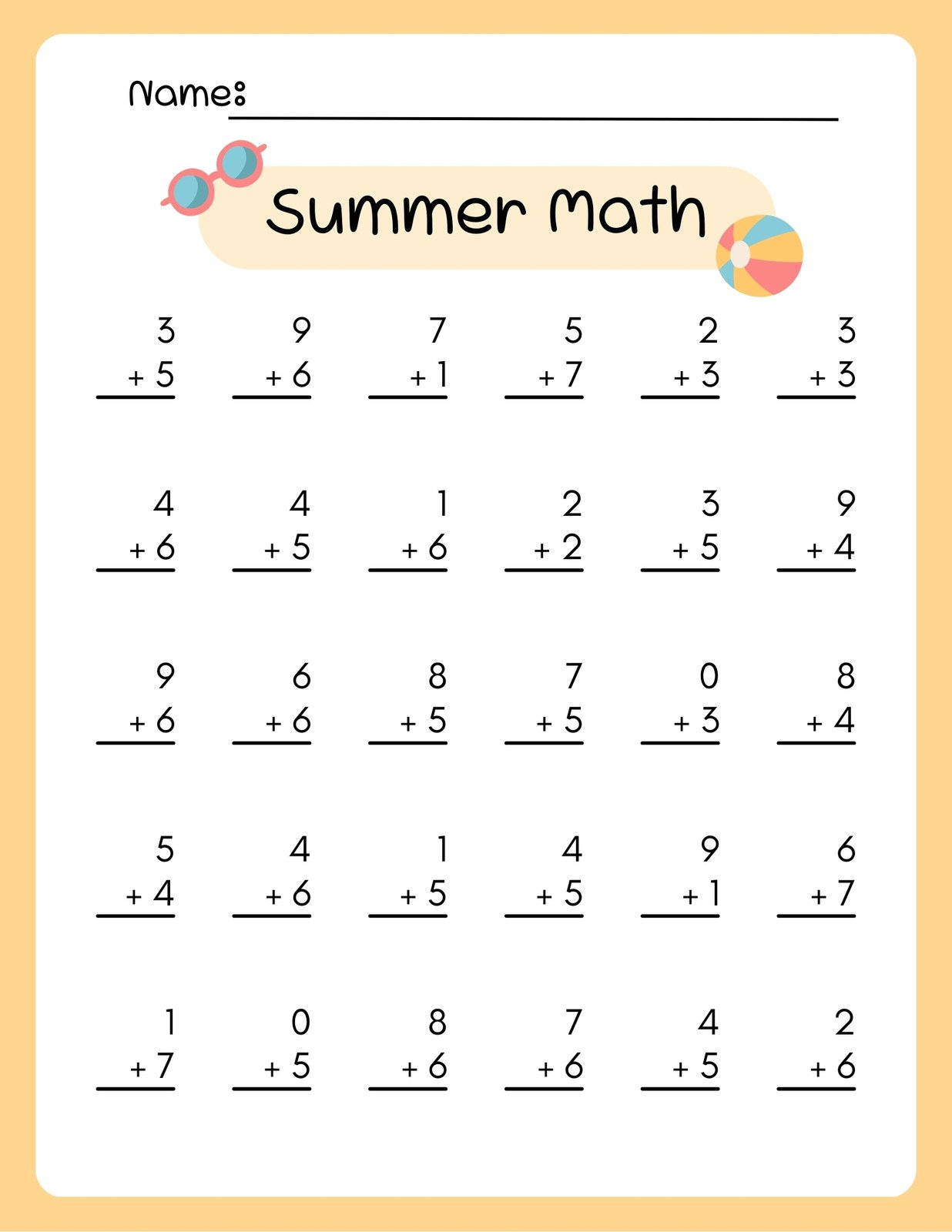 Free 3Rd Grade Math Worksheet Templates To Customize | Canva regarding Printable Worksheets Free 3Rd Grade
