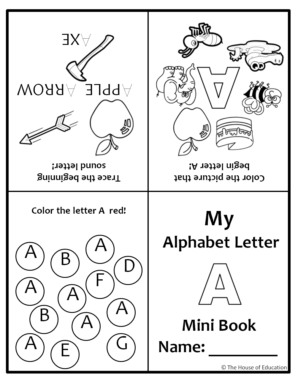 Free Alphabet Uppercase Letter A Mini Book/Foldable Mini Book/Free within Letter A Book Printable