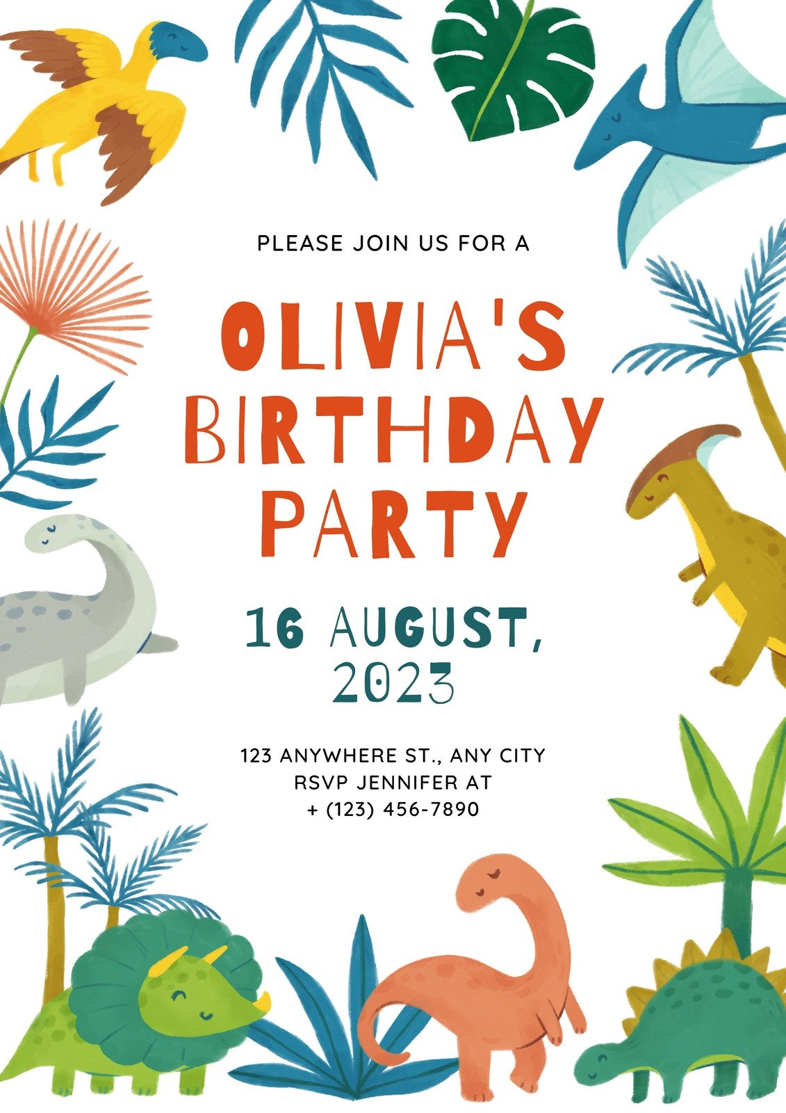 Free And Customizable Dinosaur Templates within Free Printable Dinosaur Party