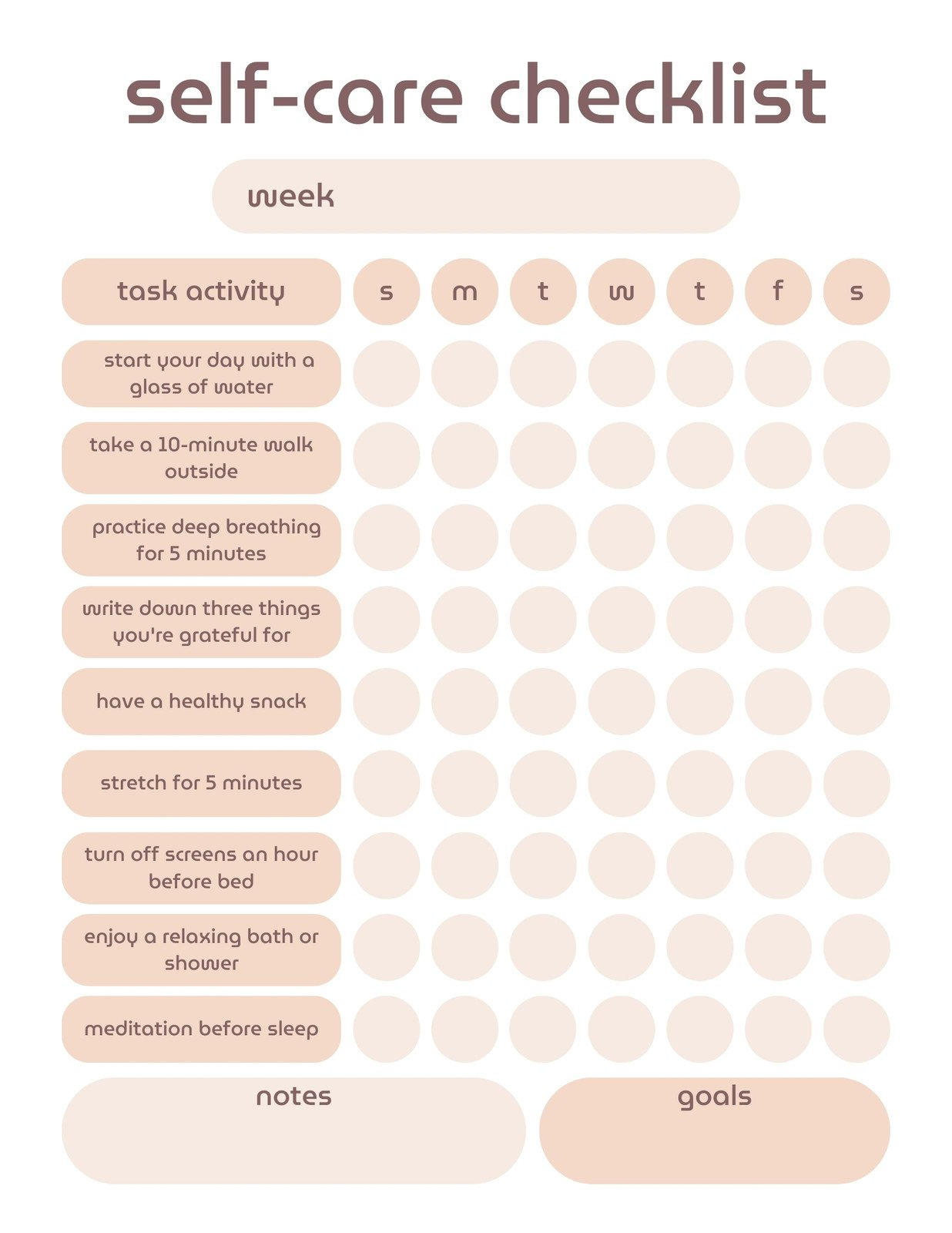Free And Customizable Self Care Templates inside Free Self Care Printables