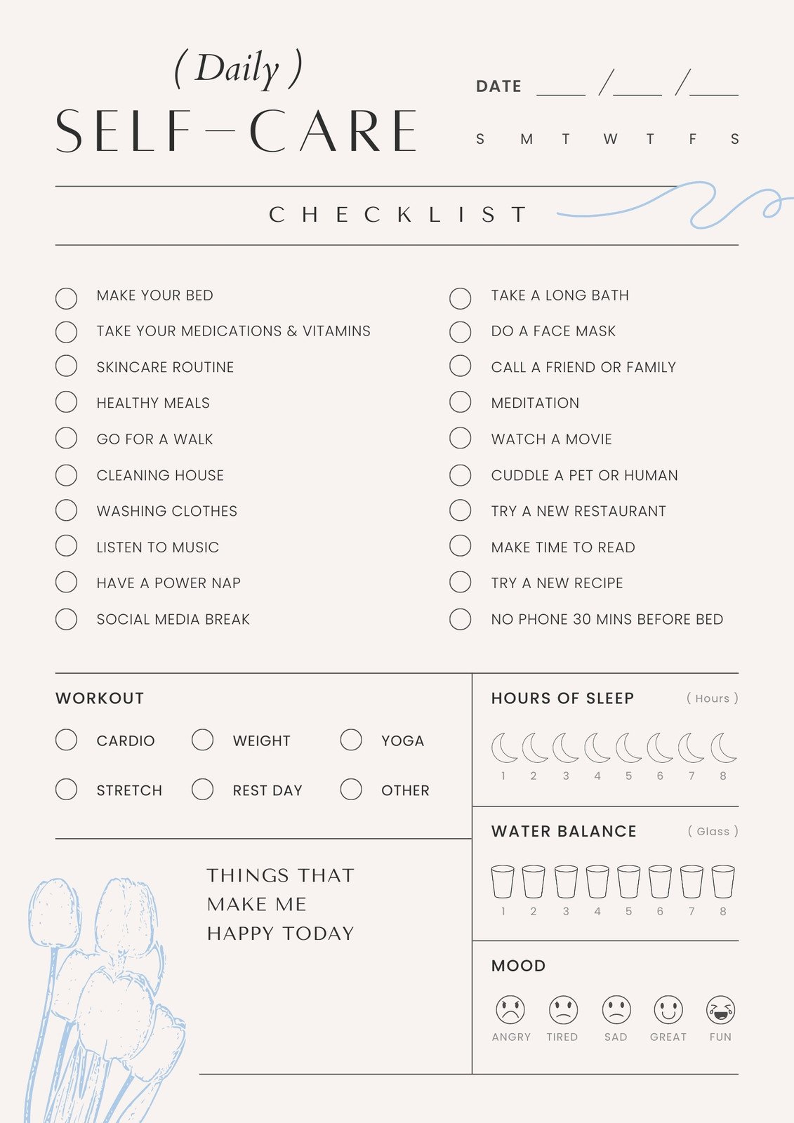 Free And Customizable Self Care Templates throughout Free Self Care Printables