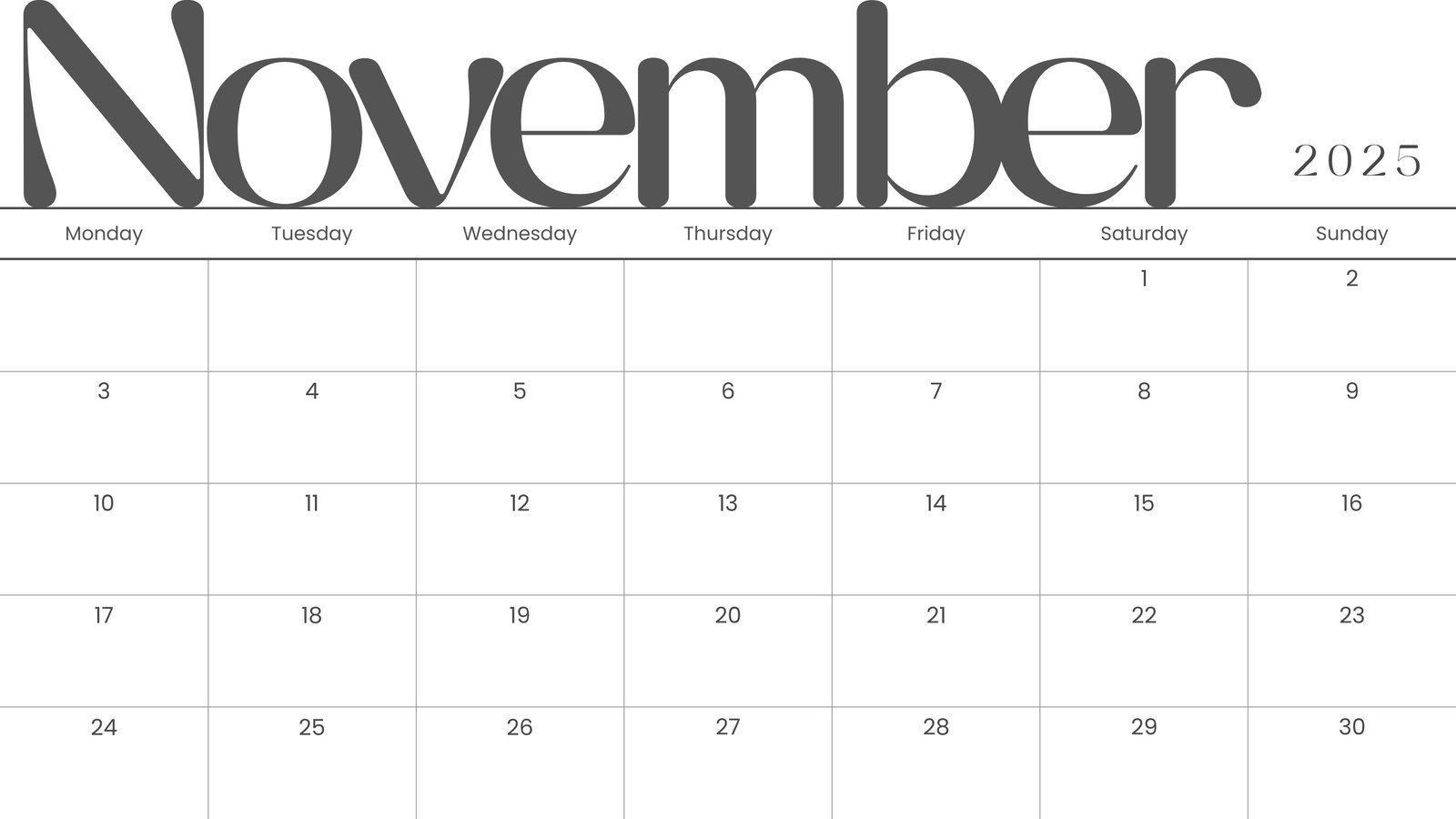 Free And Printable November 2025 Calendar Templates | Canva regarding Free Printable Nov 2025 Calendar