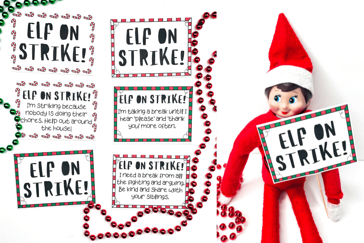 Free Bad Behavior Elf On Strike Printable inside Elf on Strike Printable Free