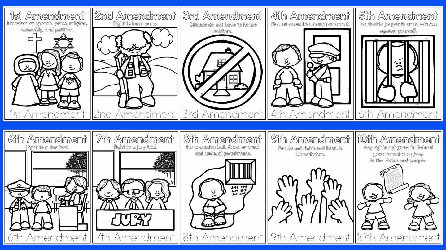 Free Bill Of Rights Coloring Pages regarding Free Printable Bill Of Rights Worksheets