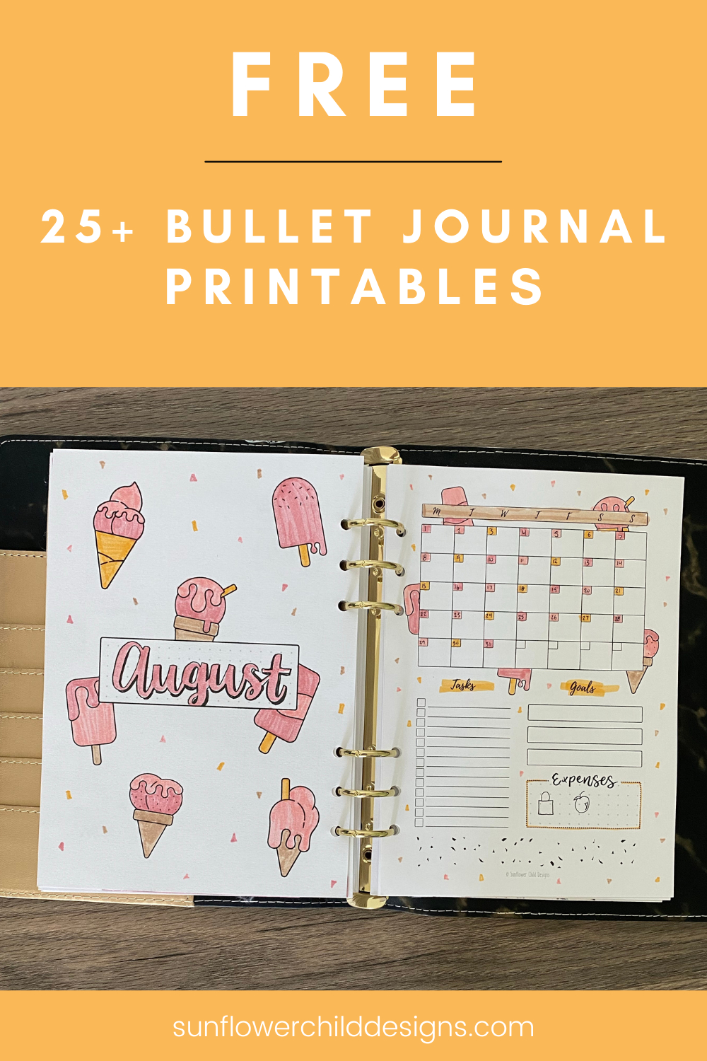 Free Bullet Journal Printables 25+ Pages With Doodles — Sunflower for Bullet Journal Free Printable Pages