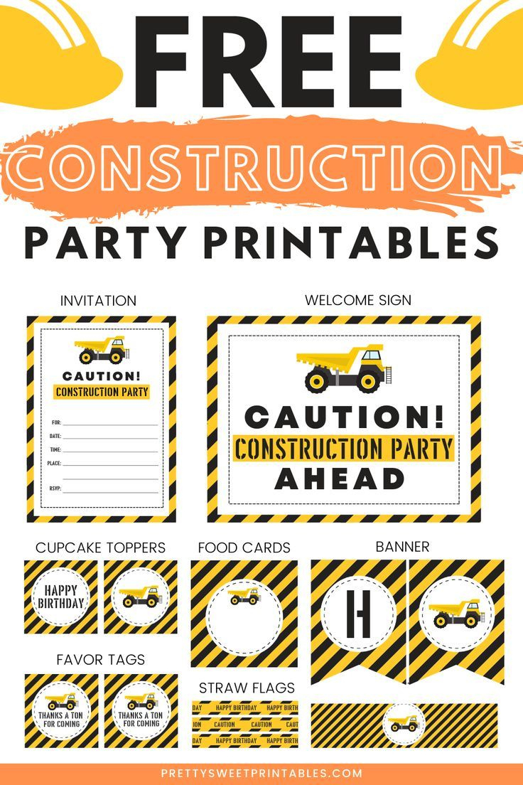 Free Construction Party Printables throughout Free Printables For Construction Party