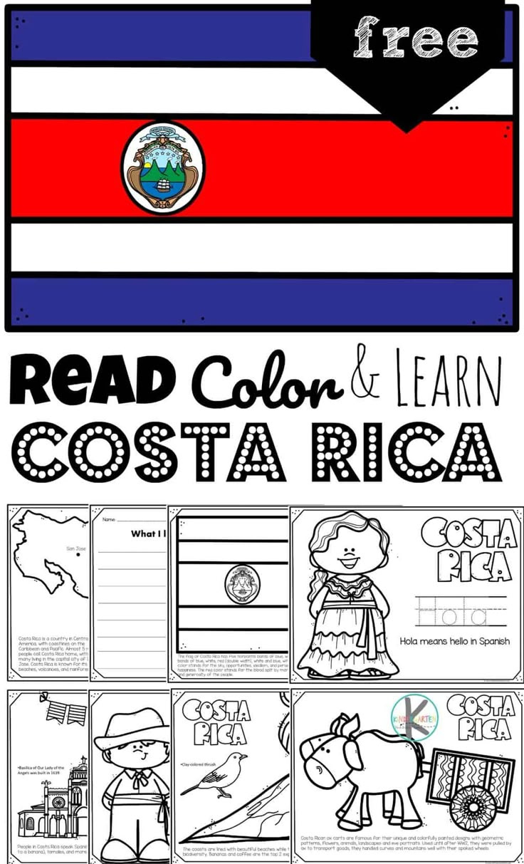 Free Costa Rica Coloring Pages - Read, Color, And Learn for Costa Rica Flag Printable