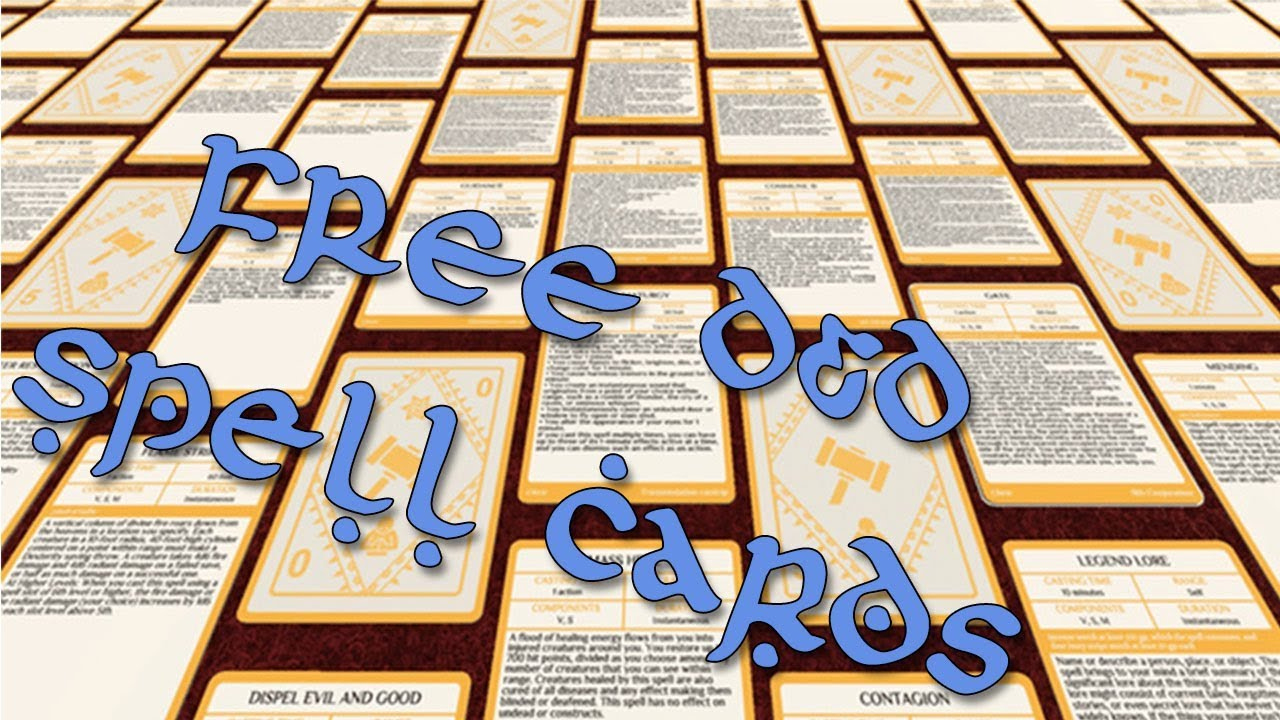 Free D&amp;amp;D Printable Spell Cards (5E) | The Dms Tavern within Free Printable Spell Cards 5e