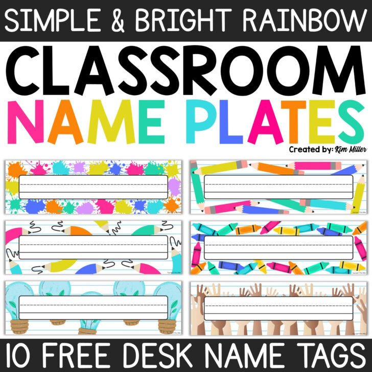 Rainbow Name Tags Free Printable