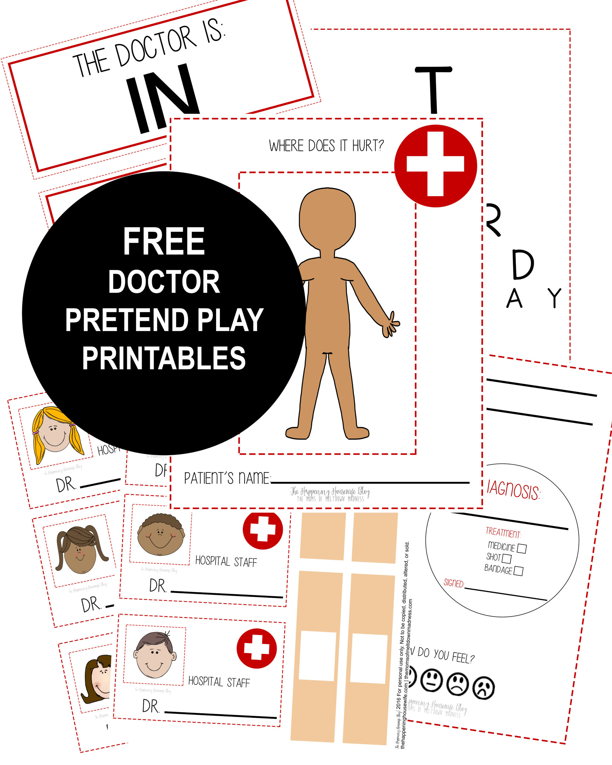 Free Doctor Play Set Printables - Steph Leighworthy within Doctor&amp;#039;S Office Dramatic Play Free Printables