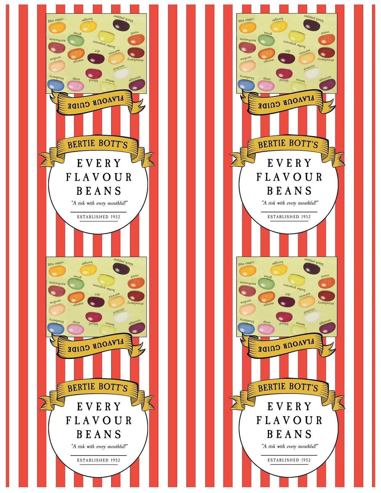 Free Downloadable Label For Bertie Bott&amp;#039;S Jelly Beans Using Trader in Free Printable Bertie Botts Every Flavor Beans Label