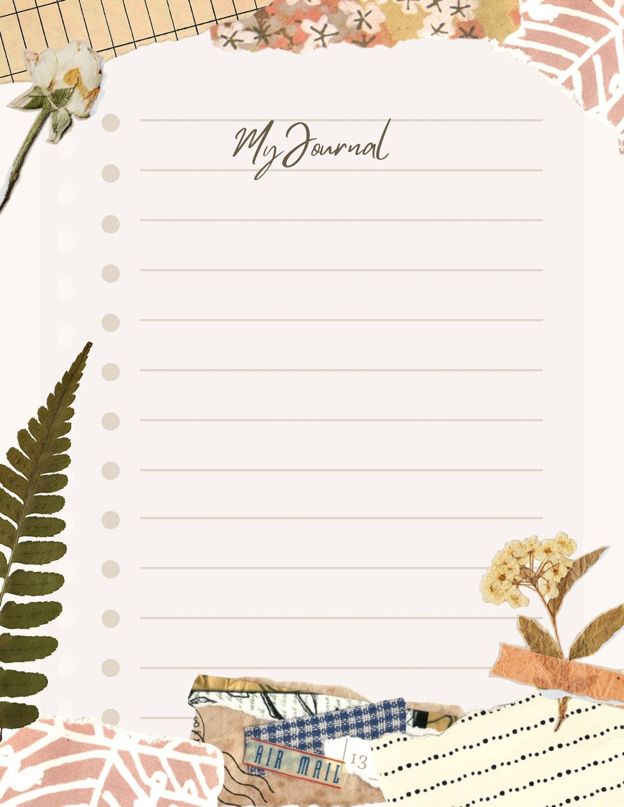 Free Editable And Printable Journal Templates | Canva inside Printable Journal Pages Free