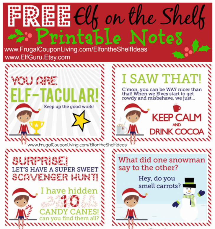 Free Elf on the Shelf Printable Notes