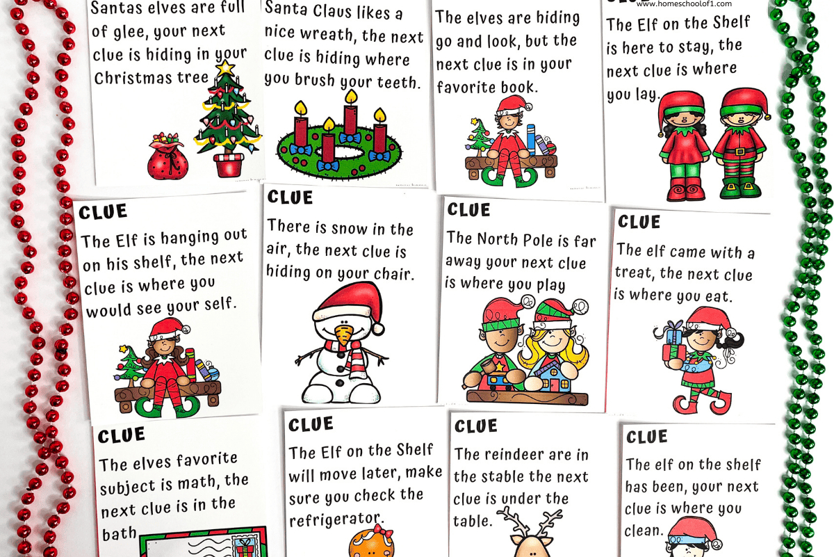 Free Elf On The Shelf Scavenger Hunt Printable intended for Elf On The Shelf Scavenger Hunt Free Printable