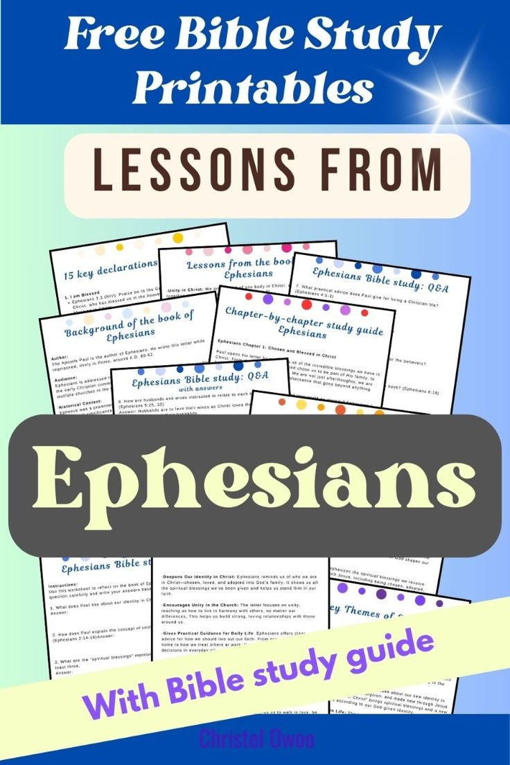 Free Ephesians Bible Study Printables intended for Free Printable Bible Study on Ephesians
