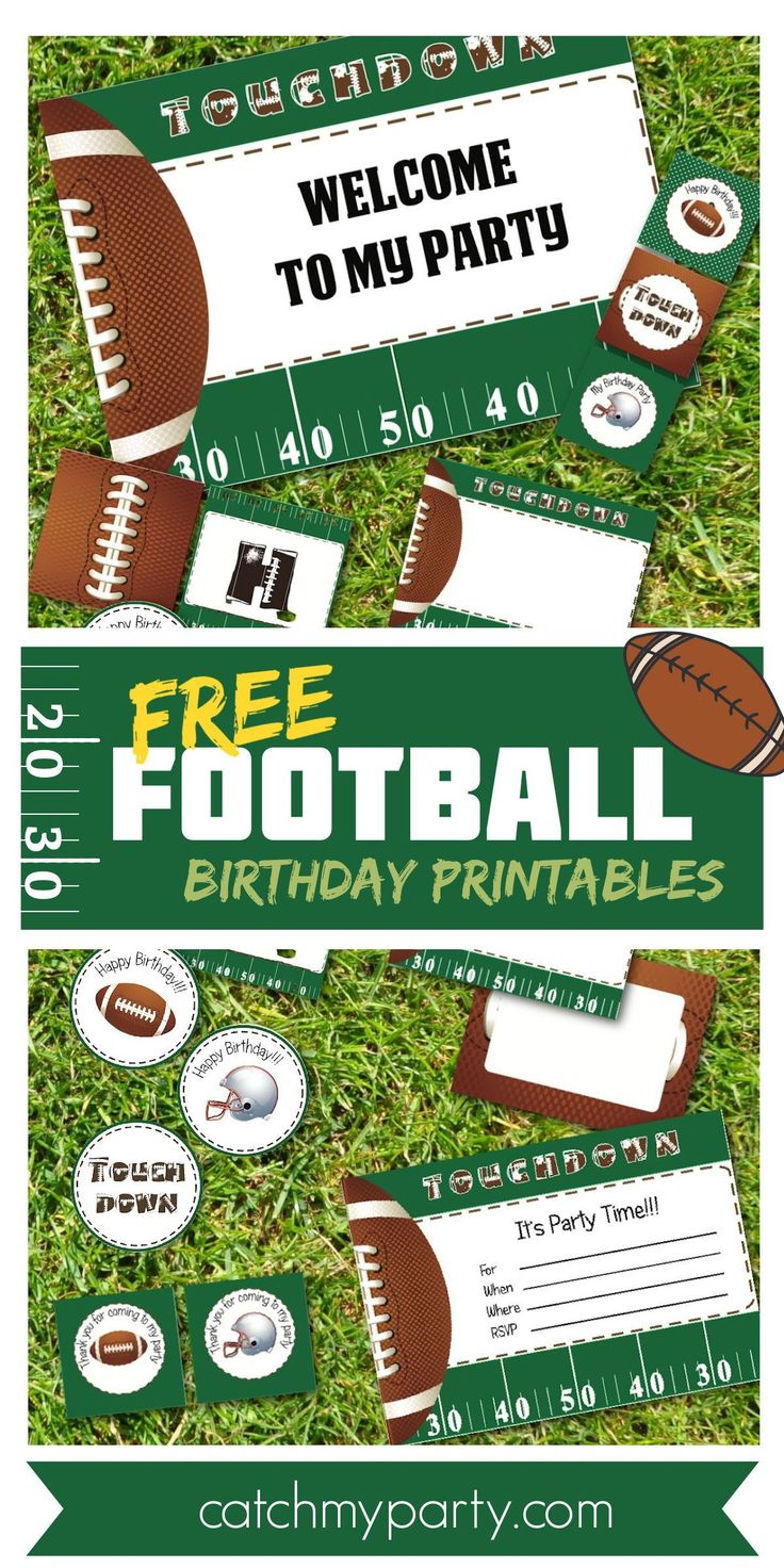 Free Football Birthday Party Printables regarding Football Party Free Printables