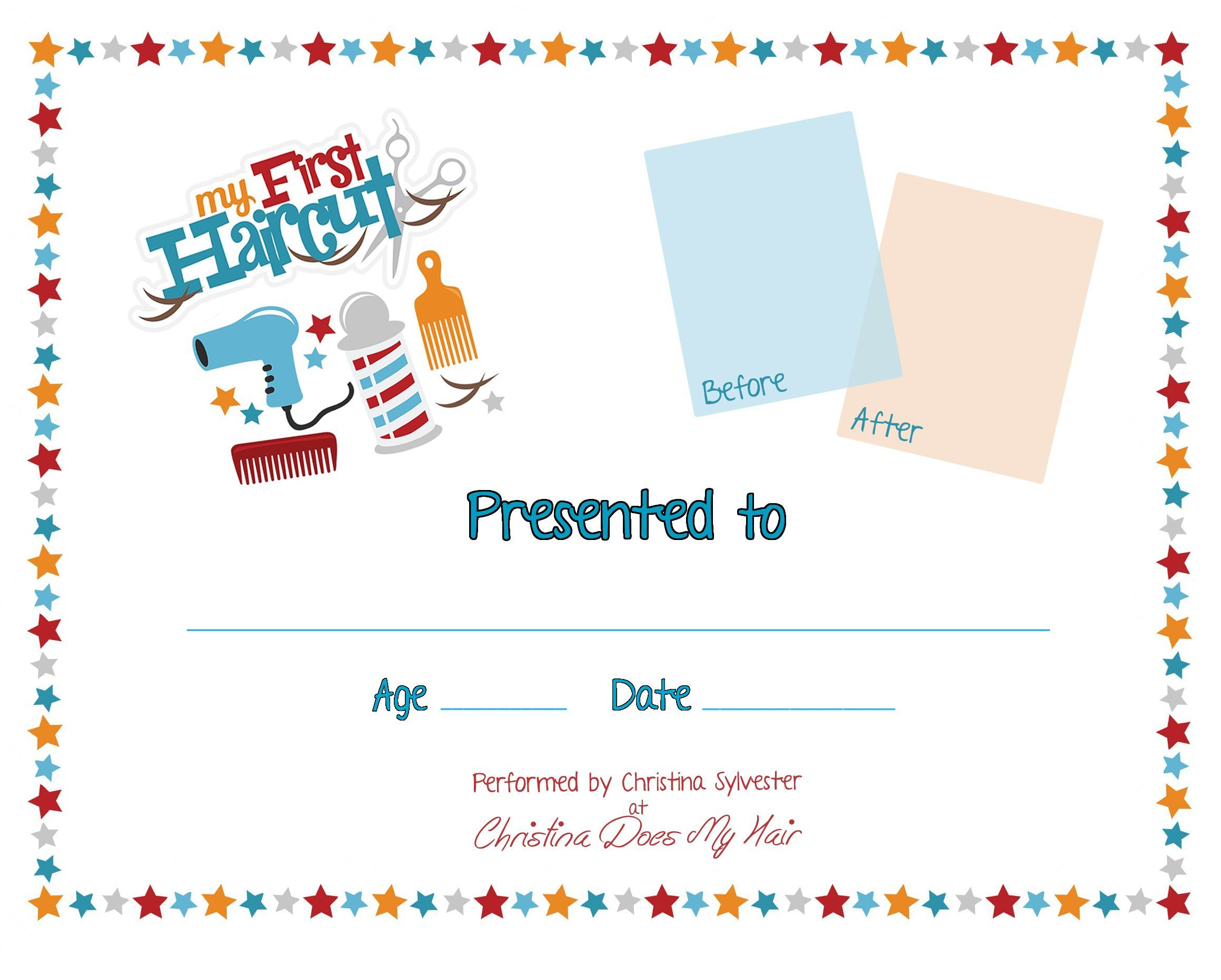 Free Free Printable Haircut Certificates, Download Free Free within Free Printable Blank First Haircut Certificate