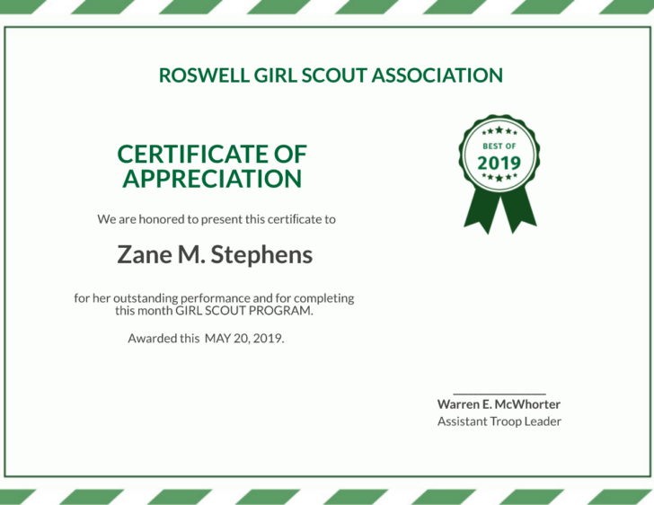 Girl Scout Certificates Printable Free