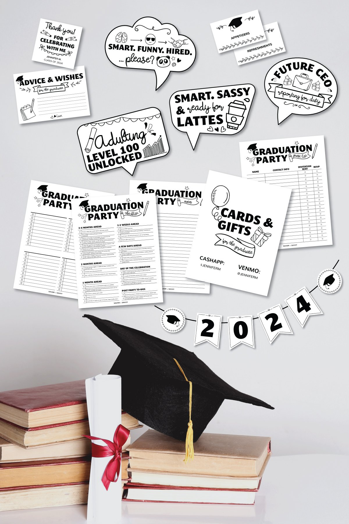 Free Graduation Party Printables - Editable For Any Year! - Savor in Graduation Party Printables Free