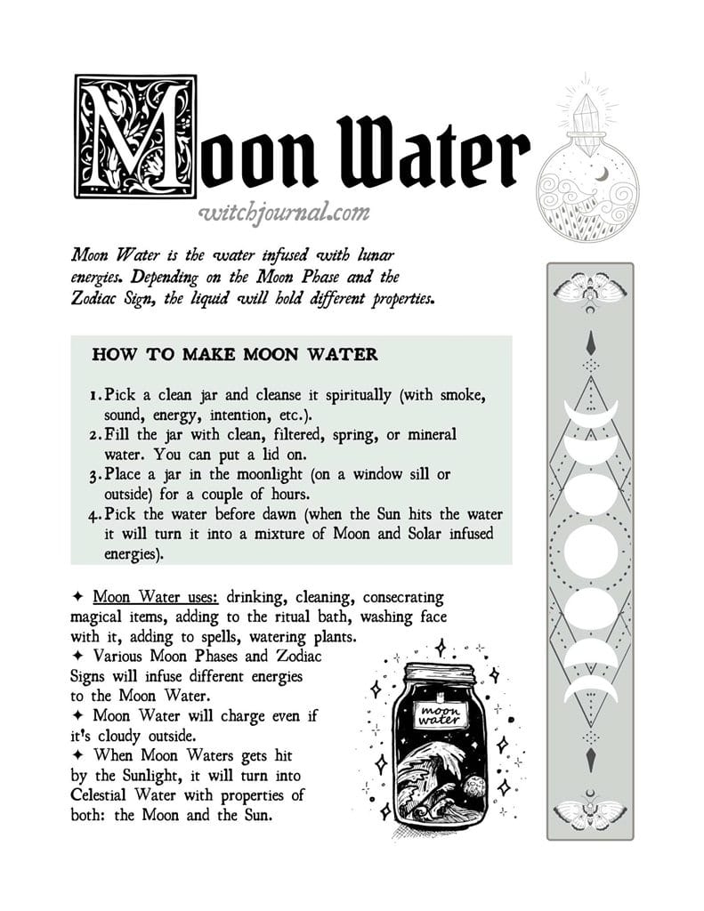 Free Grimoire Printable - Basic Magic Book Of Shadows Pages for Free Printable Grimoire Journal Pages