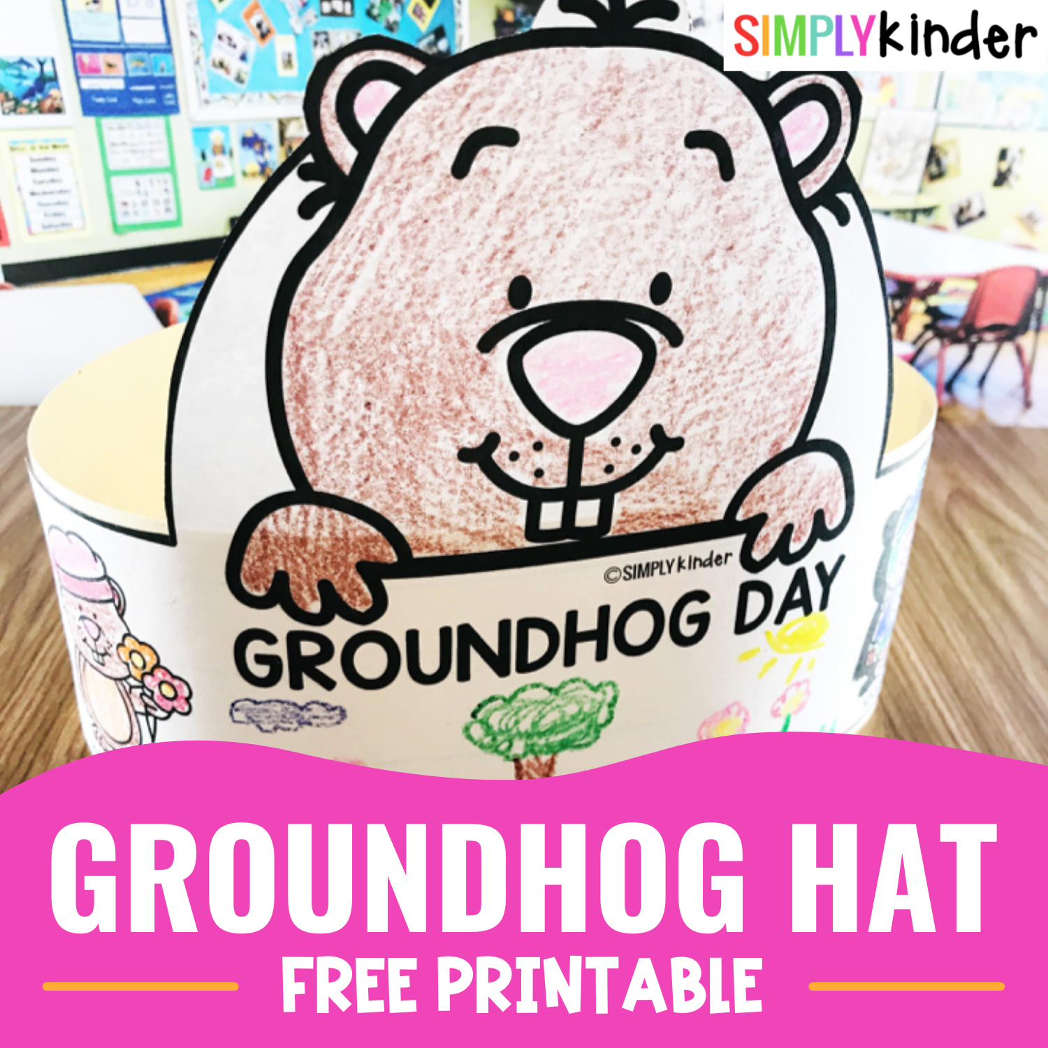 Free Groundhog Day Hat - Simply Kinder for Groundhog Day Hat Printable
