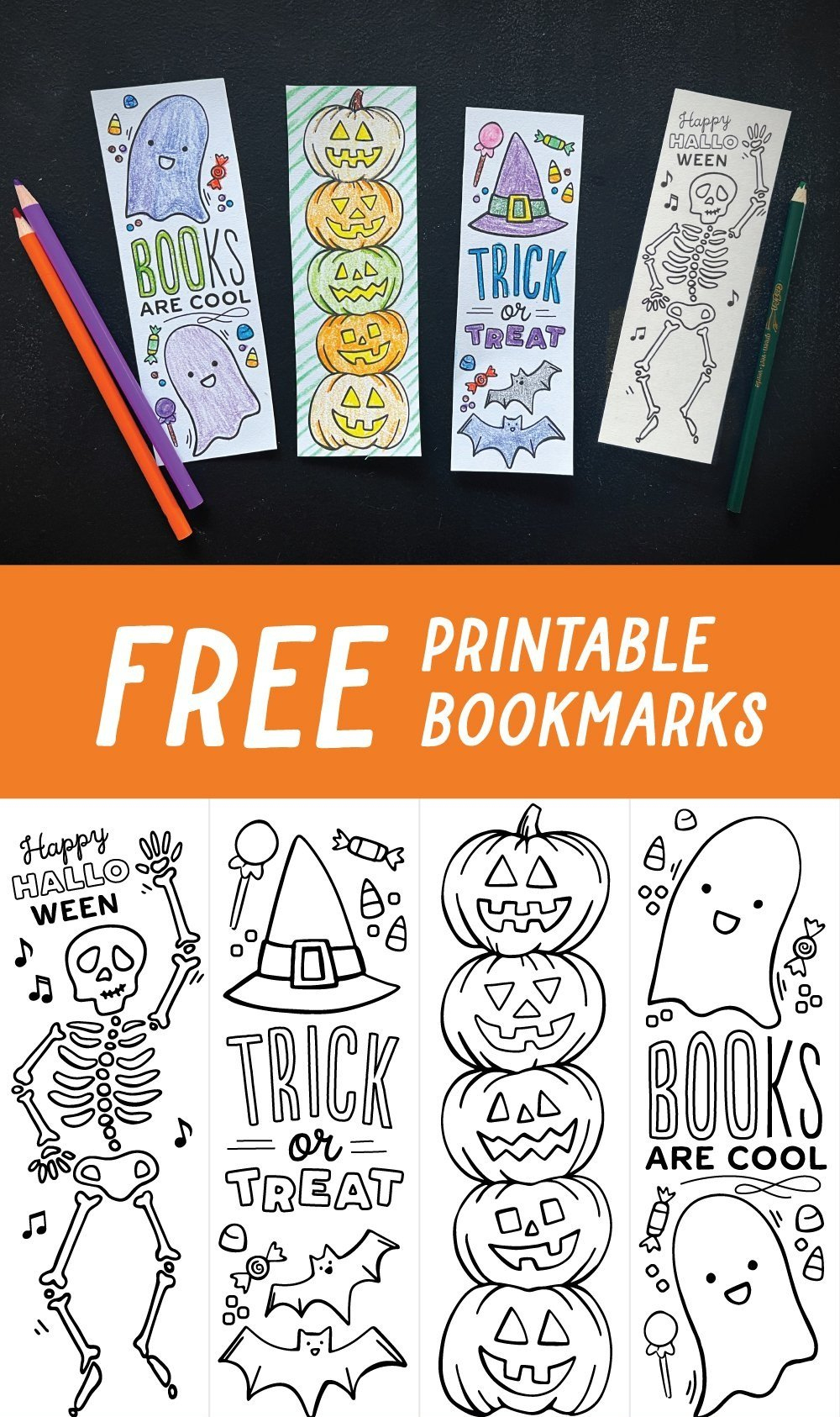 Free Halloween Bookmarks — Jessie Steury regarding Halloween Bookmarks Printable Free