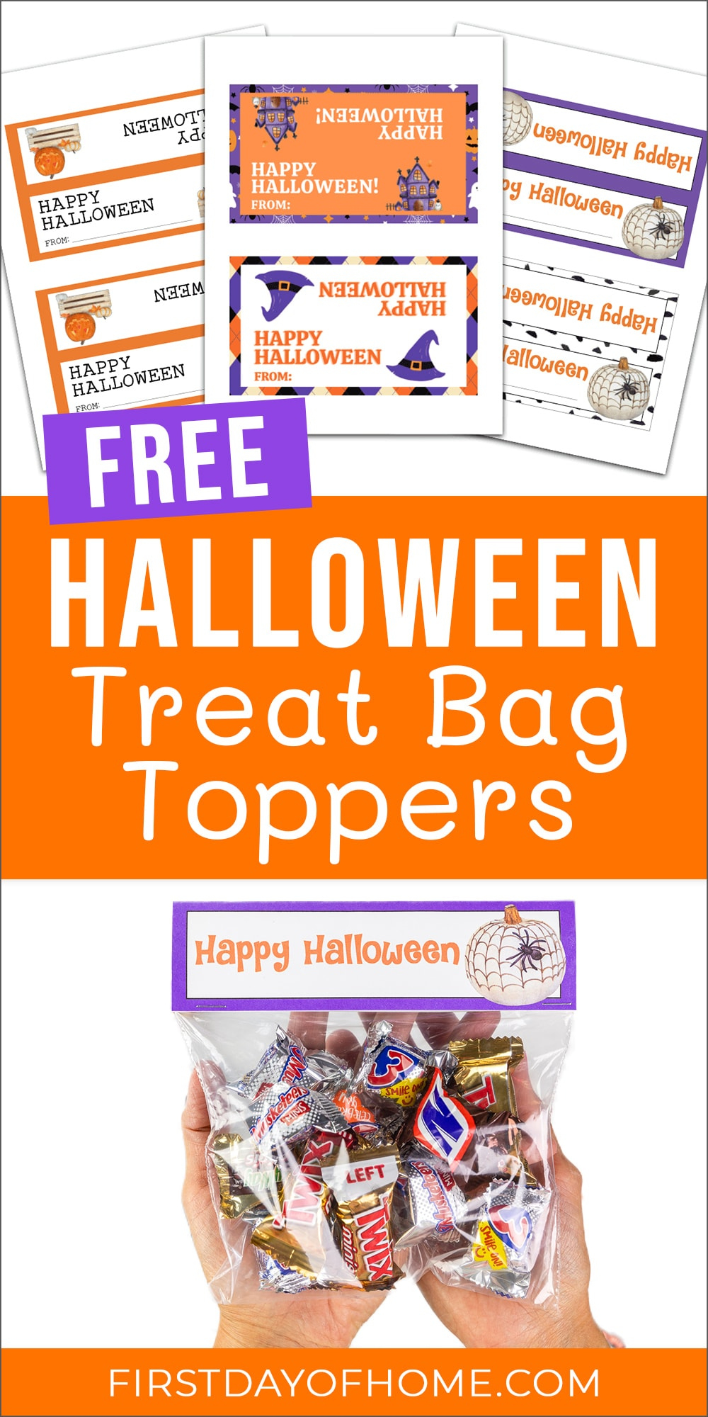 Free Halloween Treat Bag Toppers | First Day Of Home in Bag Toppers Free Printable