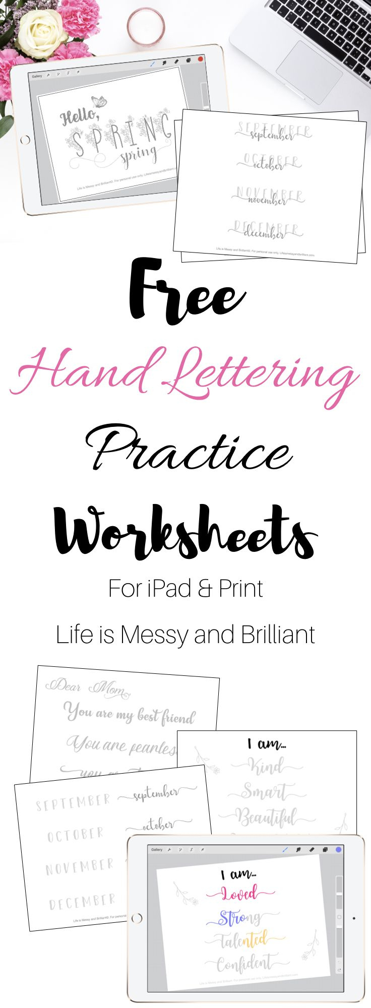 Free Hand Lettering Practice Worksheets intended for Free Hand Lettering Printables