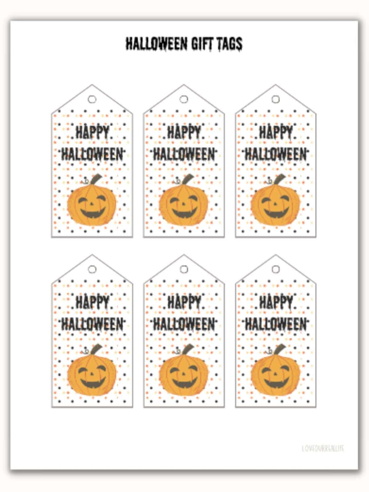 Free Happy Halloween Gift Tag Printables ⋆ Love Our Real Life pertaining to Free Printable Happy Halloween Tags