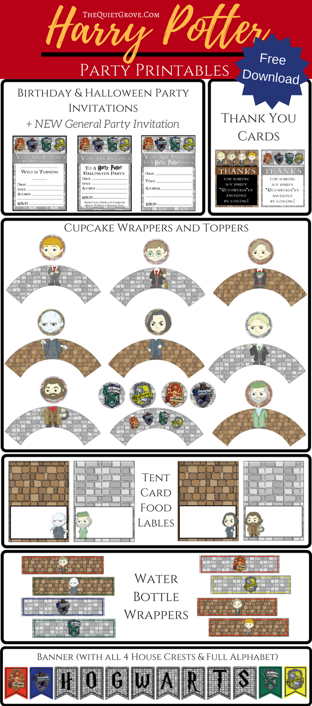 Free Harry Potter Party Printables! ⋆ The Quiet Grove with regard to Harry Potter Party Free Printables