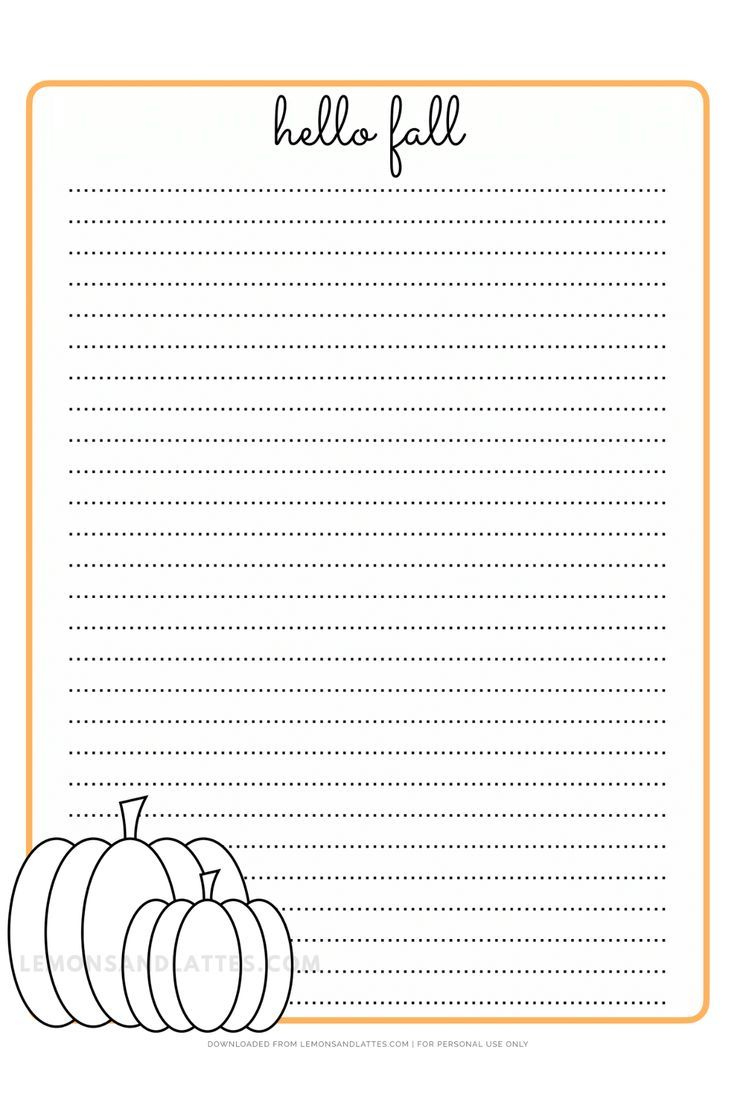 Free Hello Fall Writing Paper Printable inside Printable Fall Writing Paper