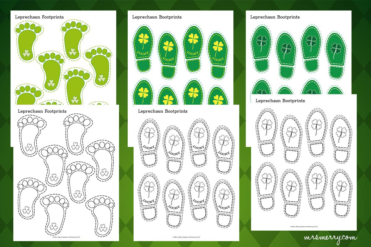 Free Leprechaun Footprints Printable For St. Patrick&amp;#039;S Day | Mrs throughout Free Printable Leprechaun Footprints