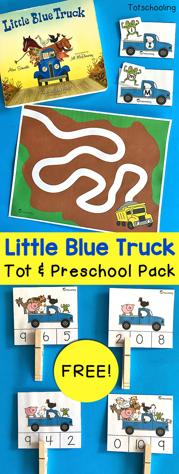 Free Little Blue Truck Activity Printables - Thrifty Homeschoolers for Little Blue Truck Free Printables