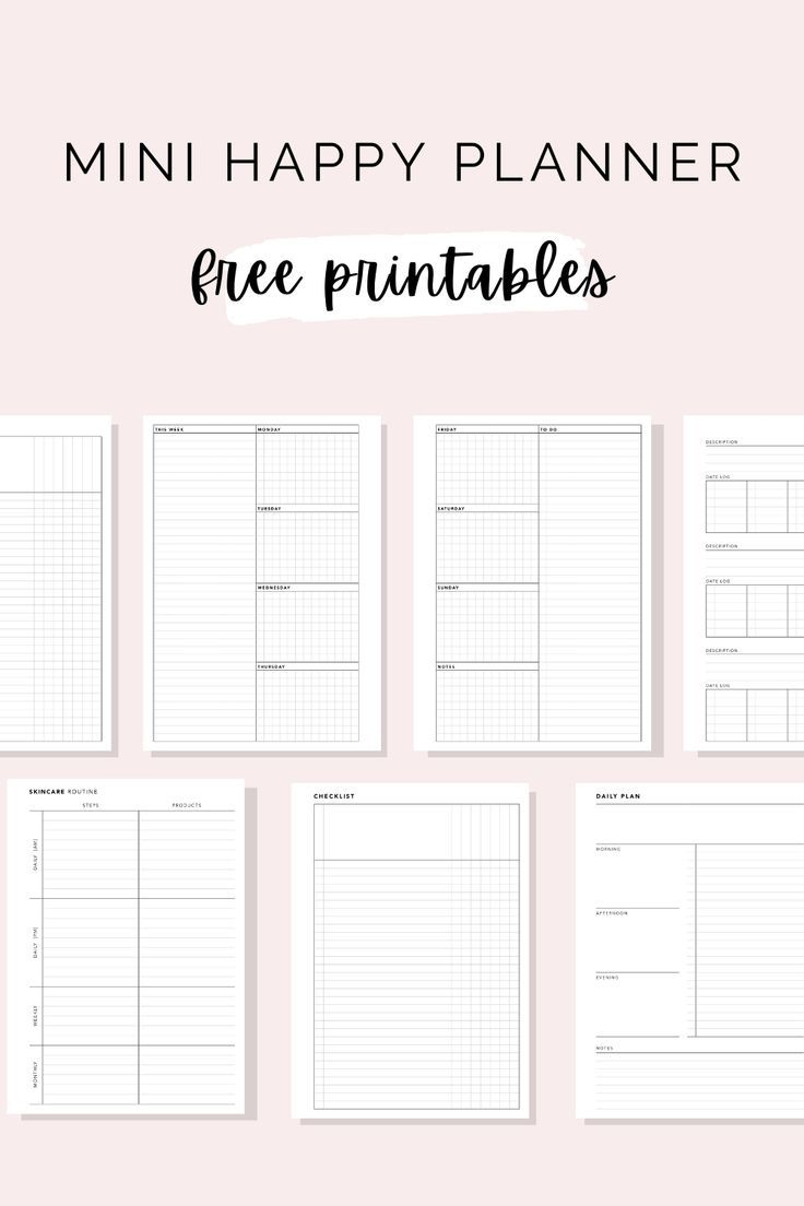 Free Mini Happy Planner Printables | Happy Planner Printables for Free Mini Happy Planner Printable Inserts