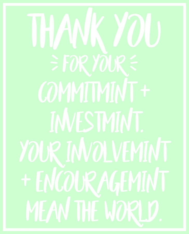 Thank You For Your Commit Mint Free Printable