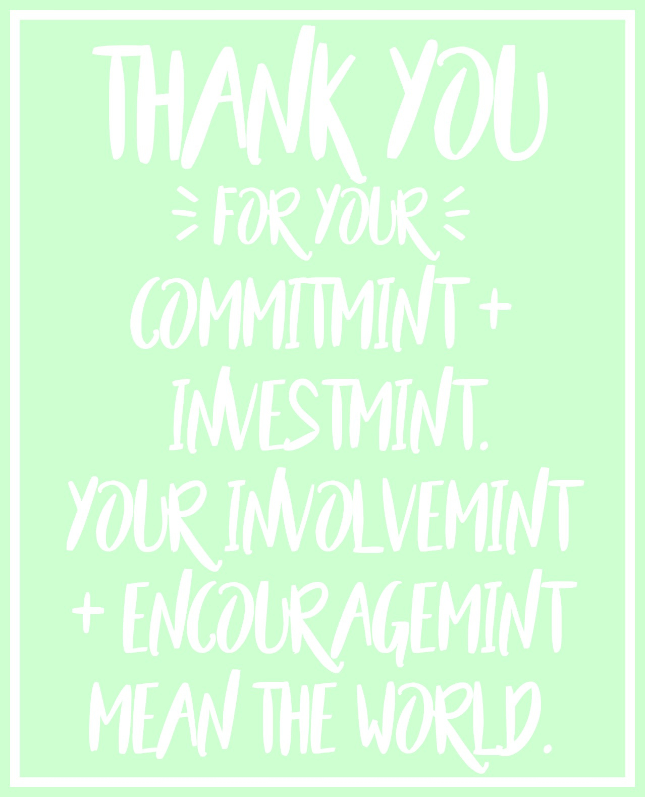 Free Mint Thank You Print + Cut File | Tauni Everett regarding Thank You For Your Commit Mint Free Printable