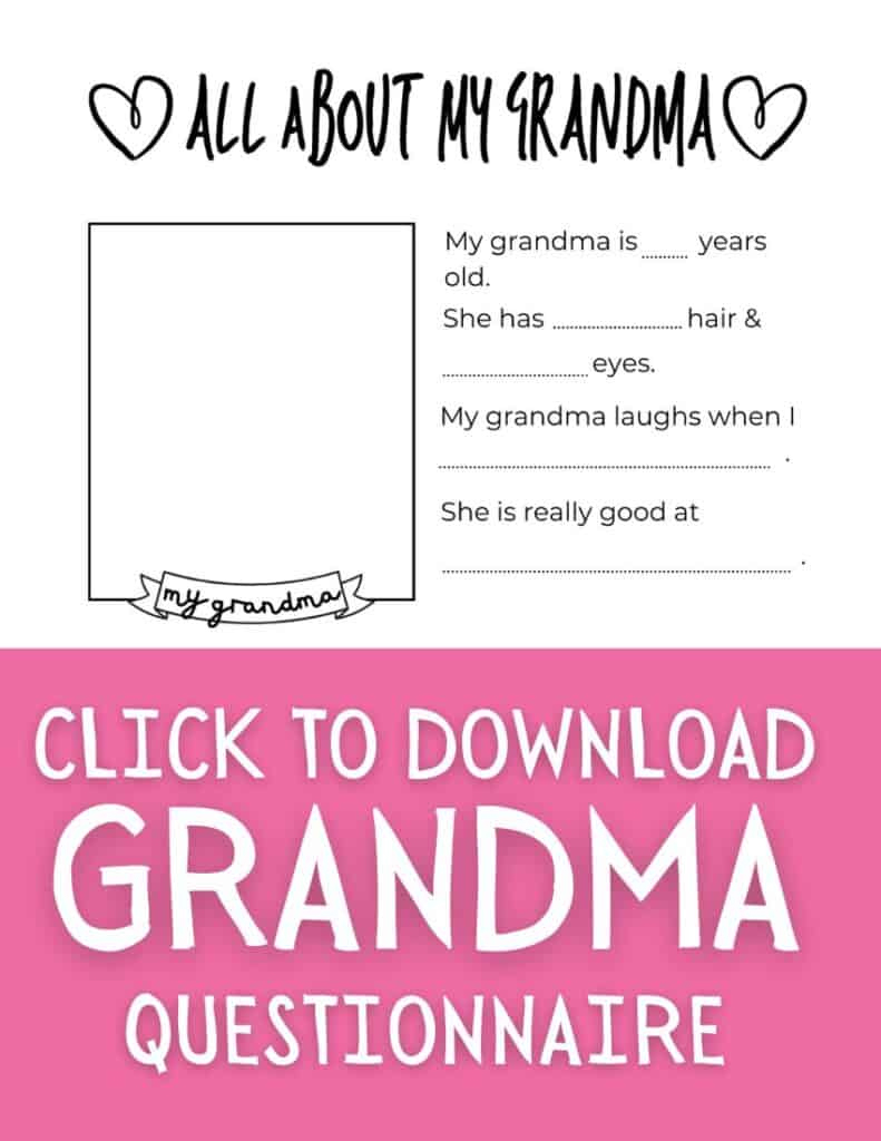 Free Mother&amp;#039;S Day Questionnaire Printable Gift For Mom with Free Printable Grandma Questionnaire