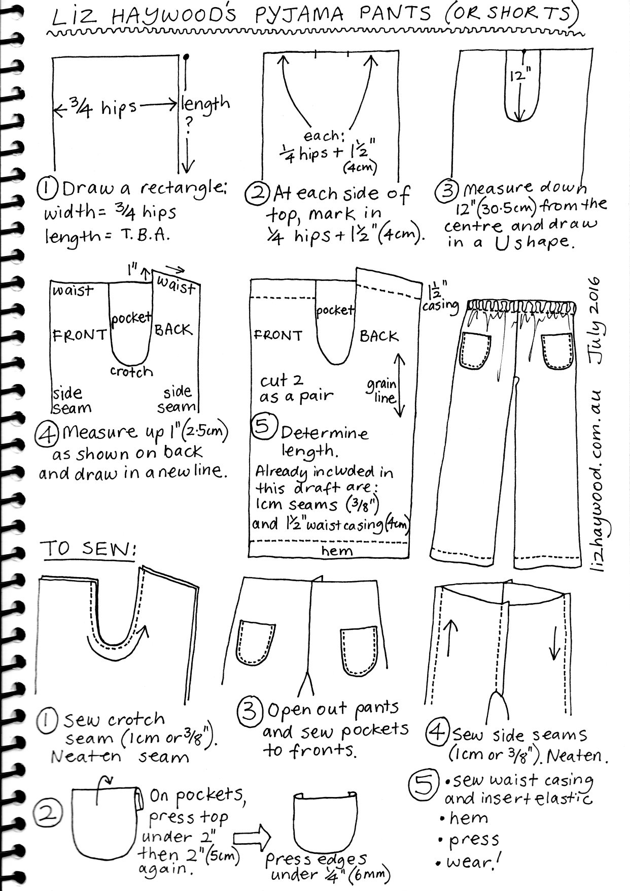 Free Pattern: Pajama Pants (Or Shorts) - The Craft Of Clothes with Printable Pants Pattern Free