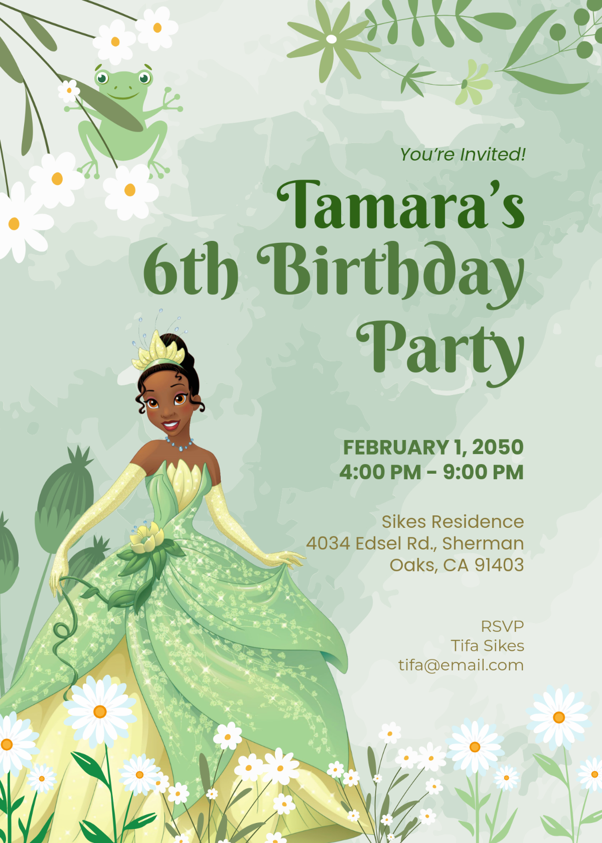 Free Princess And The Frog Invitation Template To Edit Online within Free Printable Princess Tiana Invitation Template