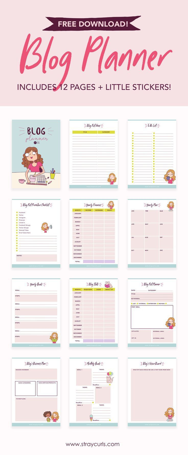 Free Printable 2025 Blog Planner for Blog Planner Printable Free