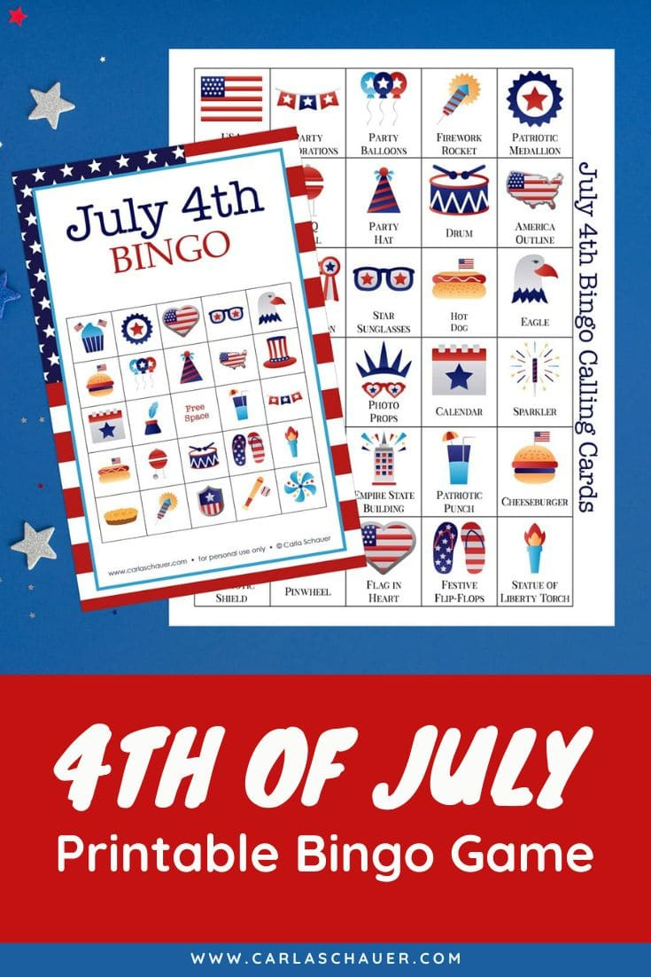 Free Printable 4Th Of July Bingo Cards - Carla Schauer Designs intended for Free Printable 4th of July Bingo Cards