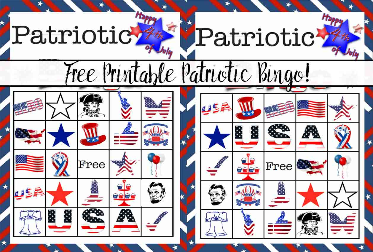 Free Printable 4Th Of July Patriotic Bingo for Free 4th of July Bingo Cards