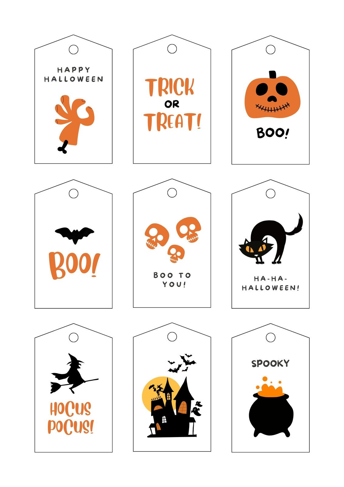Free Printable And Customizable Halloween Tag Templates | Canva within Halloween Teacher Gift Tags Free Printable