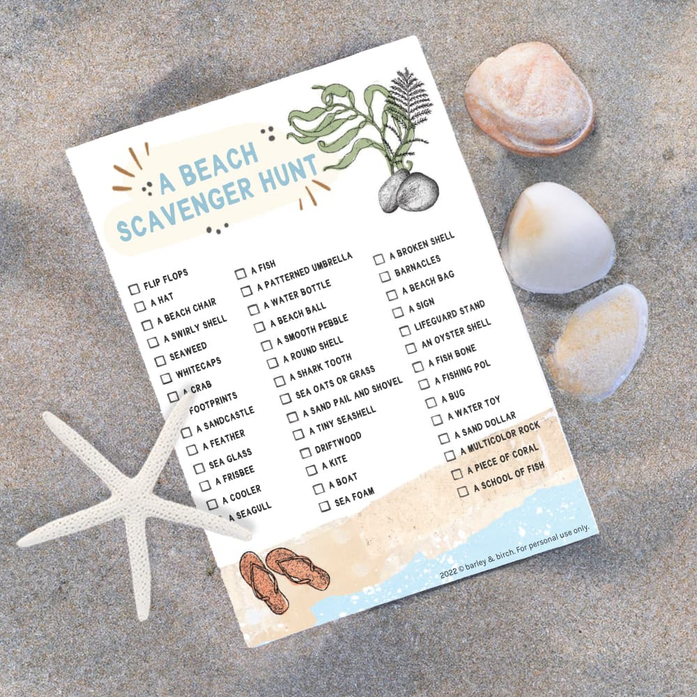 Free Printable Beach Scavenger Hunts For Kids Of All Ages pertaining to Free Printable Beach Scavenger Hunt