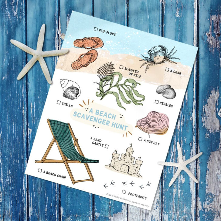 Free Printable Beach Scavenger Hunt