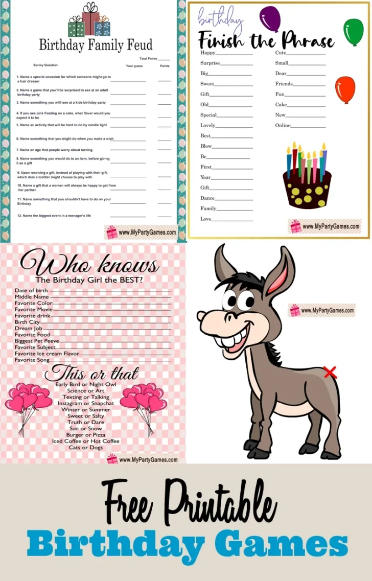 Free Printable Birthday Trivia Games