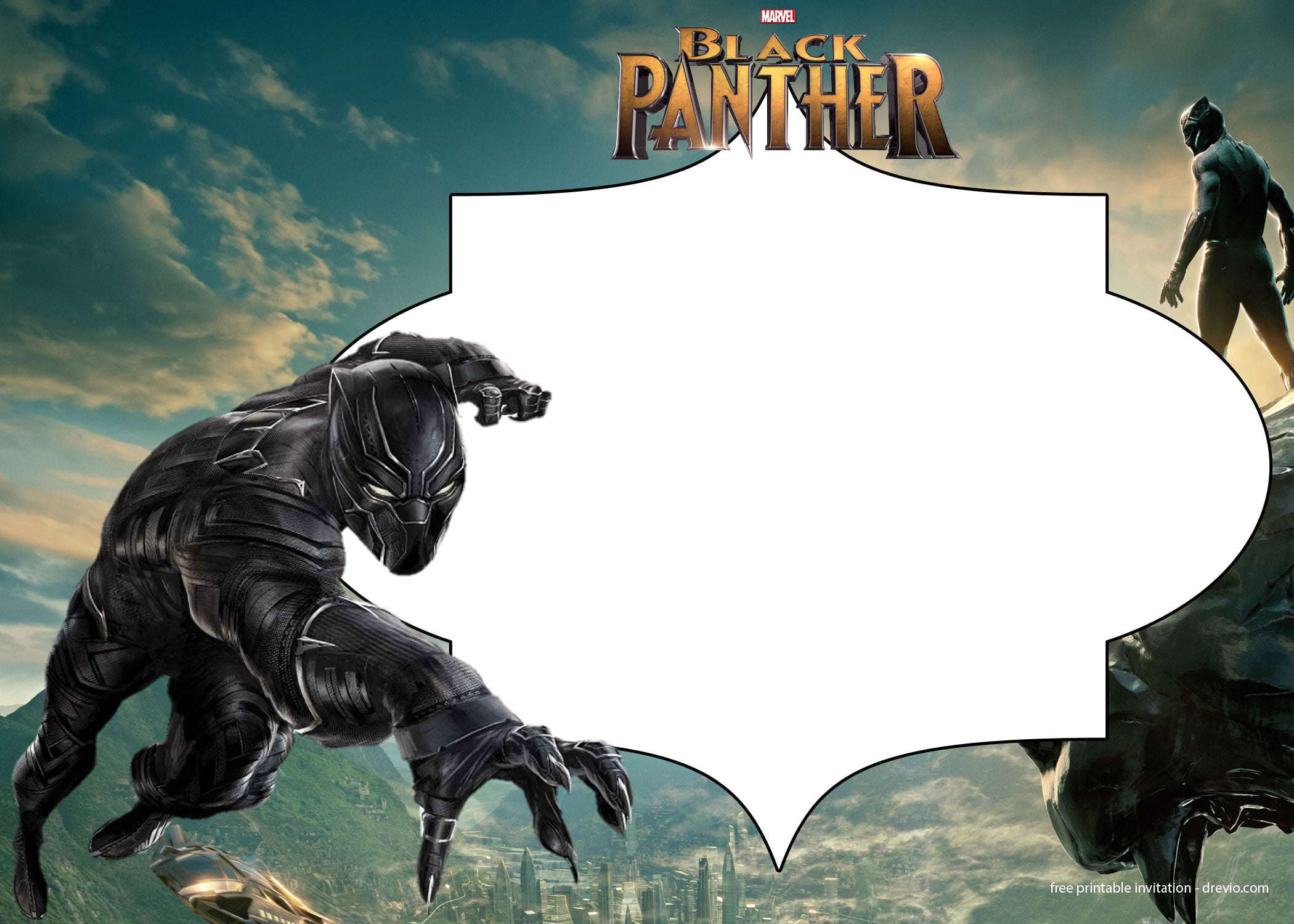 Free Printable Black Panther Invitation Templates | Black Panther with regard to Free Printable Black Panther Invitations