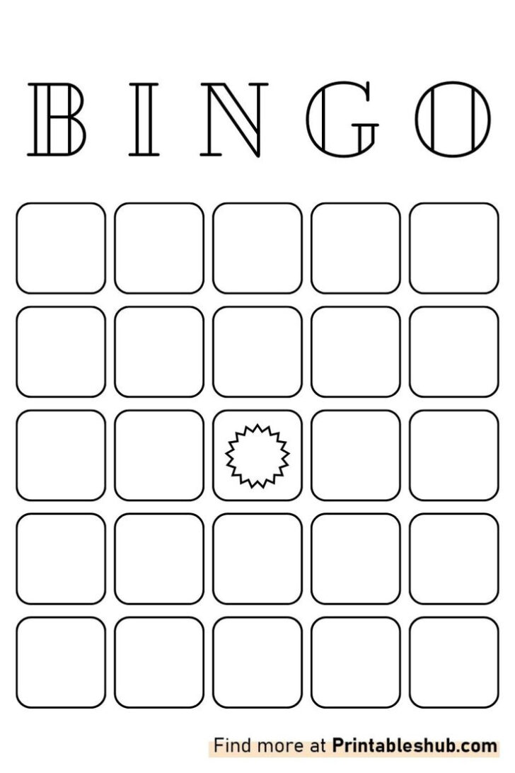 Blank Bingo Card 4×4