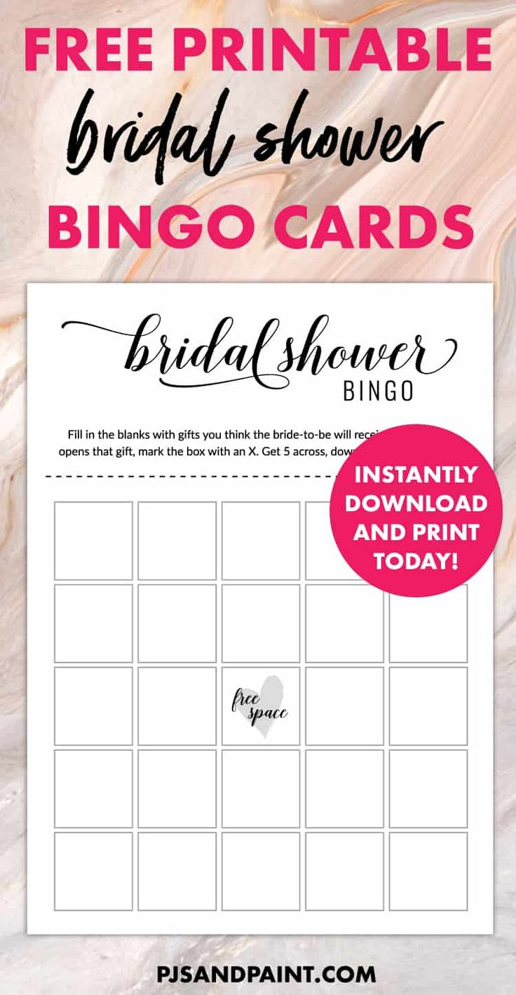 Free Printable Bridal Shower Games | Bridal Shower Bingo Cards intended for Bridal Shower Bingo Cards Free Printable